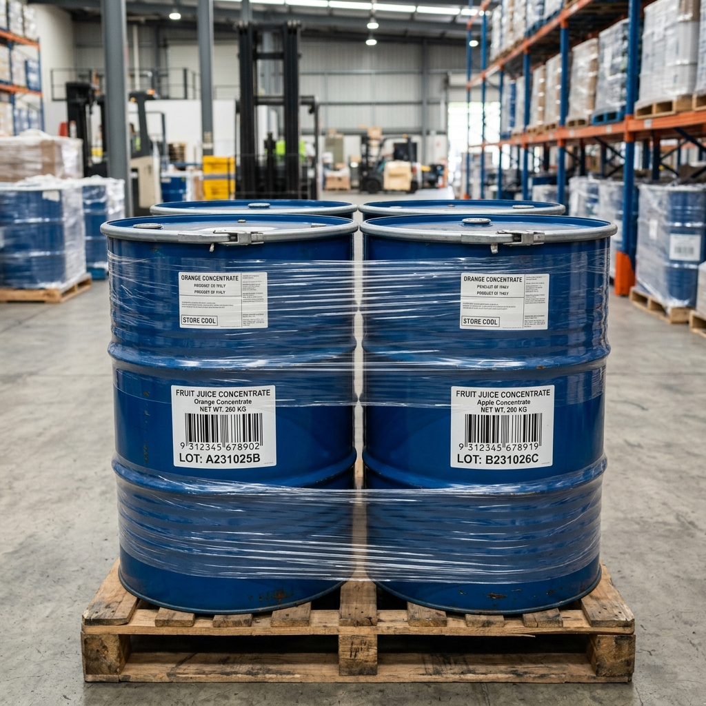 Aseptic drums with lot numbers