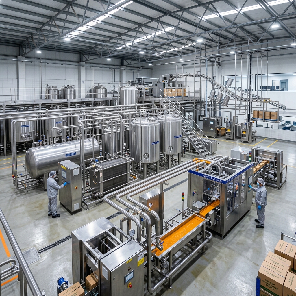 Modern aseptic pureeing line