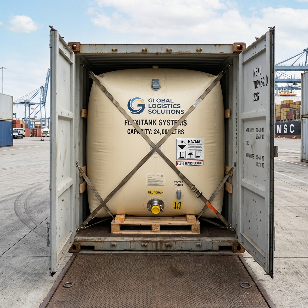 Flexitank inside a container